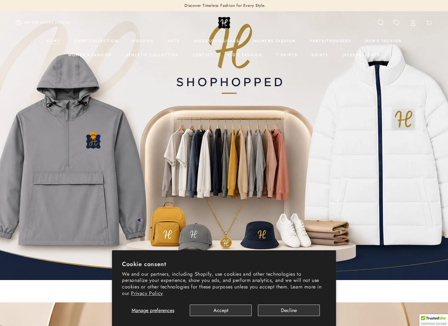 Shop Hopped homepage preview