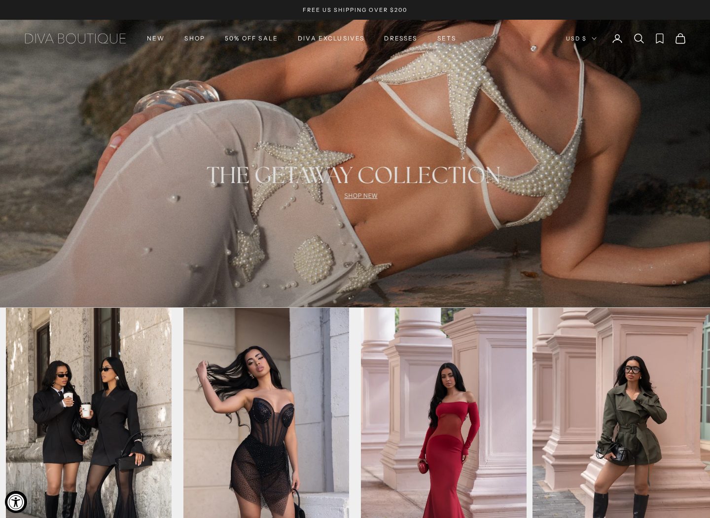 Diva Boutique Online homepage preview
