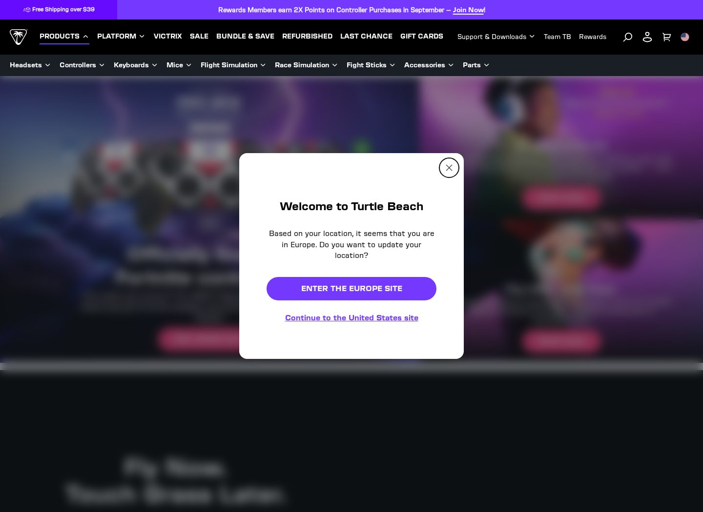 Turtle Beach homepage preview